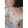 COLLIER DEMI SOLEIL AZTEQUE ACIER INOXYDABLE GOLD PETIT PRIX