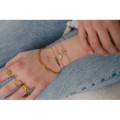 BRACELET CINQ FLEURS ACIER INOXYDABLE GOLD PETIT PRIX