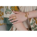BRACELET CINQ FLEURS ACIER INOXYDABLE GOLD PETIT PRIX