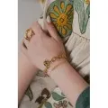 BRACELET CINQ FLEURS ACIER INOXYDABLE GOLD PETIT PRIX