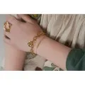 BRACELET PERLES NOIRES ACIER INOXYDABLE GOLD PETIT PRIX