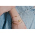 BRACELET MAMAN EFFET PIQUE ACIER INOXYDABLE GOLD PETIT PRIX