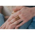 BAGUE RONDE MARTELEE ACIER INOXYDABLE GOLD PETIT PRIX