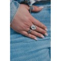 BAGUE COEUR ET TIGE ACIER INOXYDABLE SILVER PETIT PRIX