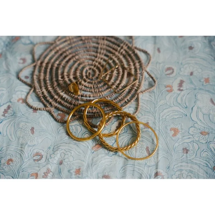 JONC BOUDDHISTE TIBETAIN KUMLAI TRESSE LIGHT GOLD PAS CHER