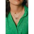 COLLIER FLEURS ET CHARMS ACIER INOXYDABLE GOLD PETIT PRIX