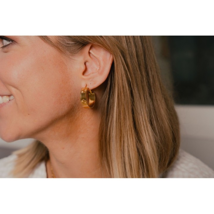 BOUCLES ANNEAUX ENTRELACES ACIER INOXYDABLE SILVER PETIT PRIX