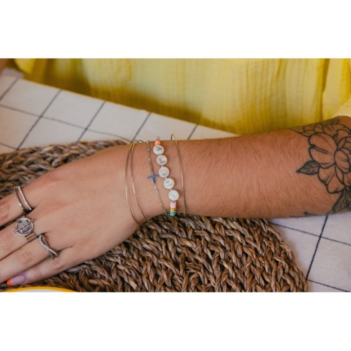 BRACELET MULTICOLORE AMOUR ACIER INOXYDABLE SILVER PETIT PRIX