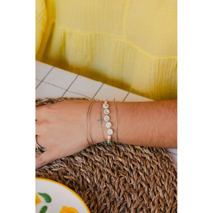 BRACELET MULTICOLORE AMOUR ACIER INOXYDABLE SILVER PETIT PRIX
