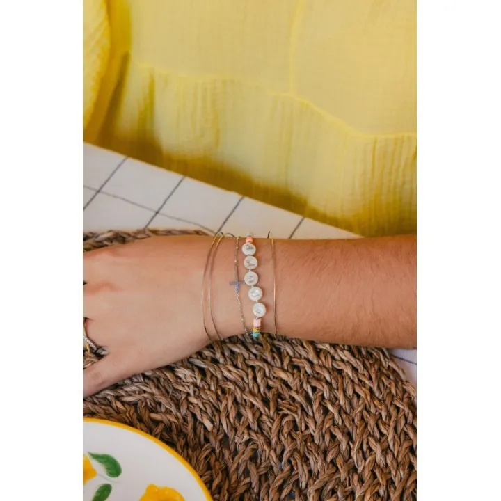 BRACELET MULTICOLORE AMOUR ACIER INOXYDABLE SILVER PETIT PRIX