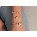 BRACELET PERLES GOLD NACRE COQUILLAGE ACIER INOXYDABLE GOLD PETIT PRIX