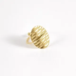 BAGUE OVALE ACIER INOXYDABLE GOLD PETIT PRIX