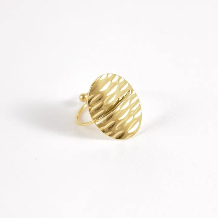 BAGUE OVALE ACIER INOXYDABLE GOLD PETIT PRIX