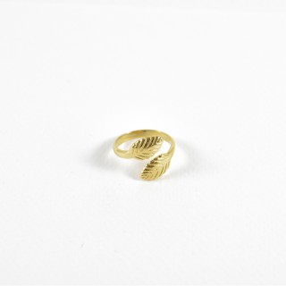 BAGUE DE PHALANGE FEUILLES GRAVEES ACIER INOXYDABLE GOLD PETIT PRIX