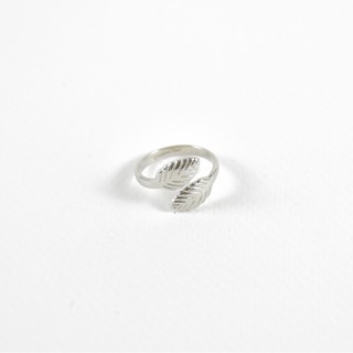 BAGUE DE PHALANGE FEUILLES GRAVEES ACIER INOXYDABLE SILVER PETIT PRIX