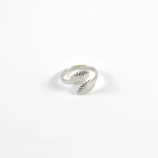BAGUE DE PHALANGE FEUILLES GRAVEES ACIER INOXYDABLE SILVER PETIT PRIX