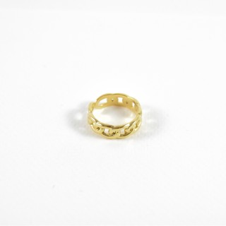 BAGUE ELASTIQUE COEUR ET ETOILE ACIER INOXYDABLE GOLD PETIT PRIX