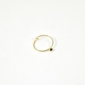 BAGUE ANNEAU FIN STRASS NOIR ACIER INOXYDABLE GOLD PETIT PRIX
