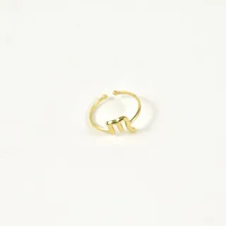 BAGUE ELASTIQUE COEUR ET ETOILE ACIER INOXYDABLE GOLD PETIT PRIX