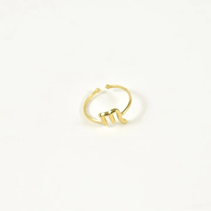 BAGUE ANNEAU FIN SCORPION ACIER INOXYDABLE GOLD PETIT PRIX