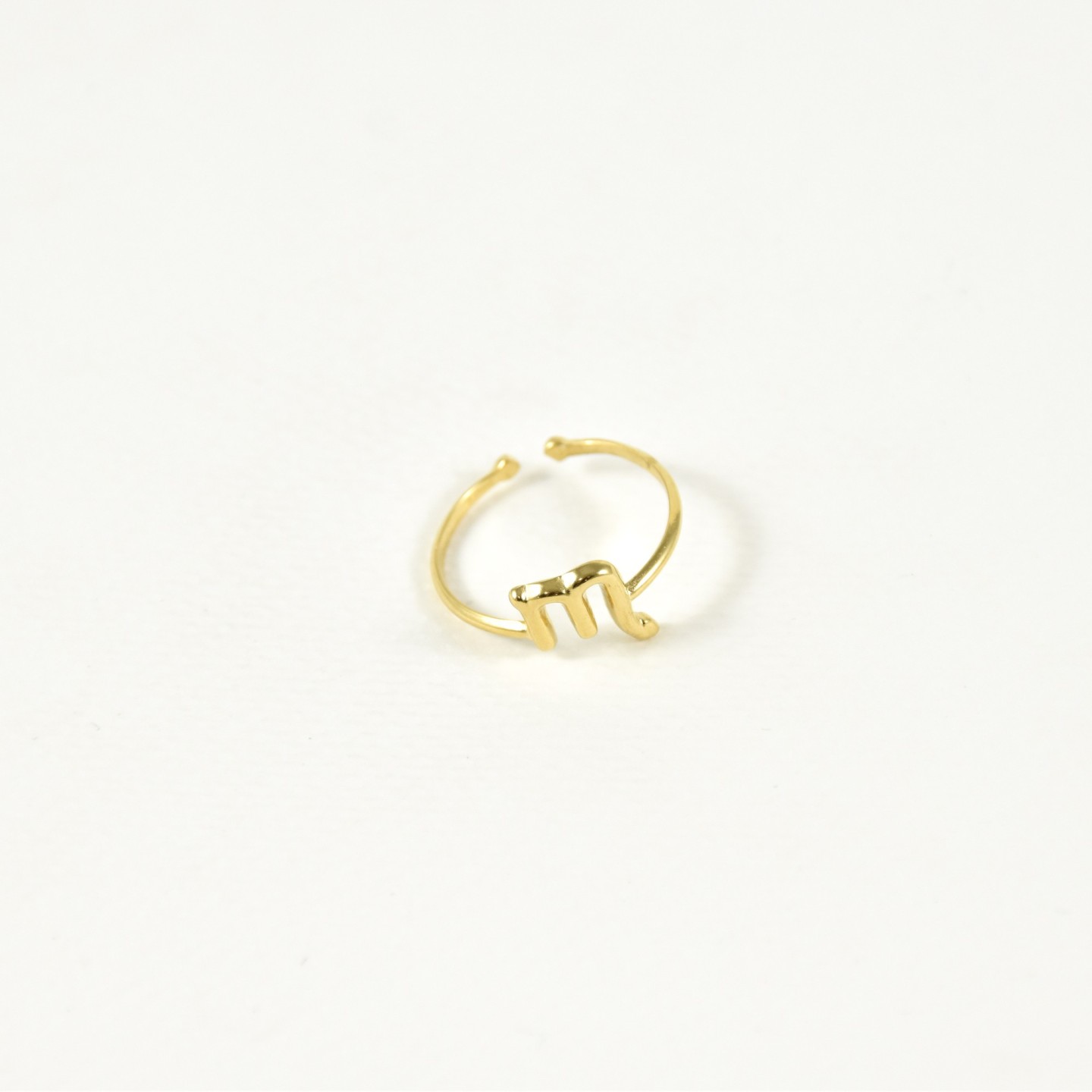 Bague signe astro SCORPION en acier inoxydable doré - Bijoux acier