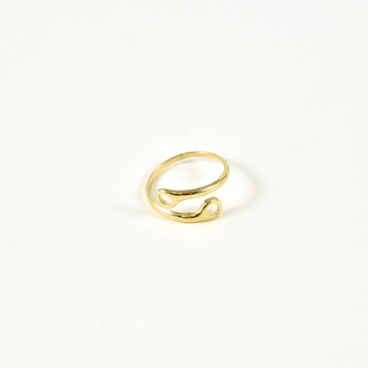 BAGUE ANNEAU FIN CANCER ACIER INOXYDABLE GOLD PETIT PRIX
