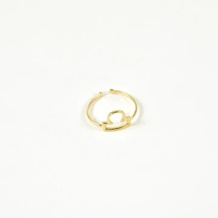BAGUE ANNEAU FIN BALANCE ACIER INOXYDABLE GOLD PETIT PRIX