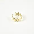 BAGUE ELASTIQUE COEUR ET ETOILE ACIER INOXYDABLE GOLD PETIT PRIX