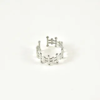 BAGUE TIGE ET PERLES ACIER INOXYDABLE SILVER PETIT PRIX