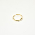BAGUE MARTELEE PERLES BLANCHES ACIER INOXYDABLE GOLD PETIT PRIX