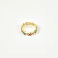 BAGUE YEUX MULTICOLORES ACIER INOXYDABLE GOLD PETIT PRIX