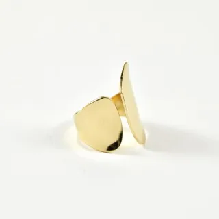 BAGUE ELASTIQUE COEUR ET ETOILE ACIER INOXYDABLE GOLD PETIT PRIX