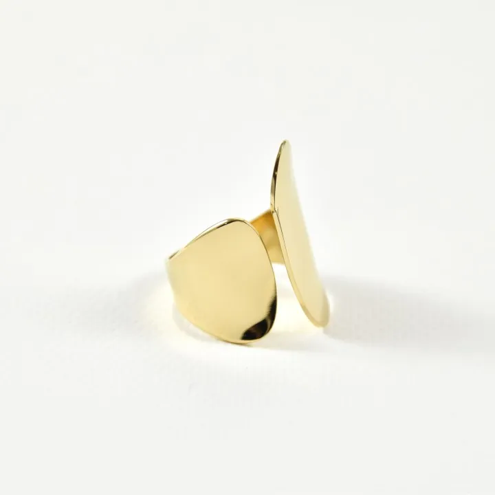 BAGUE ELASTIQUE COEUR ET ETOILE ACIER INOXYDABLE GOLD PETIT PRIX