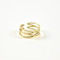 BAGUE TRIPLE ANNEAUX FINS ET LISSES ACIER INOXYDABLE GOLD PETIT PRIX
