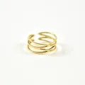BAGUE ELASTIQUE COEUR ET ETOILE ACIER INOXYDABLE GOLD PETIT PRIX