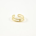 BAGUE ELASTIQUE COEUR ET ETOILE ACIER INOXYDABLE GOLD PETIT PRIX