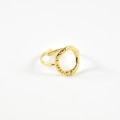 BAGUE RONDE MARTELEE ACIER INOXYDABLE GOLD PETIT PRIX