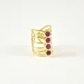 BAGUE RONDE MARTELEE ACIER INOXYDABLE GOLD PETIT PRIX