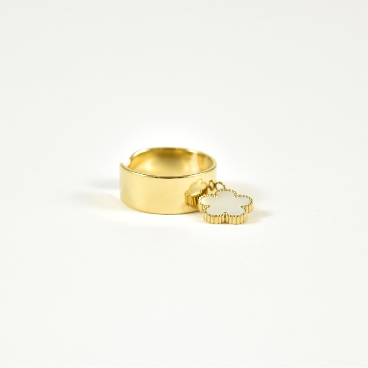 BAGUE RONDE MARTELEE ACIER INOXYDABLE GOLD PETIT PRIX