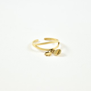 BAGUE EVASE ROND ETOILE ACIER INOXYDABLE GOLD PETIT PRIX