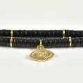 BRACELET HEISHI NOIR OEIL GOLD ACIER INOXYDABLE GOLD PETIT PRIX