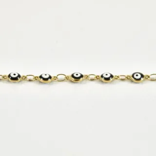 BRACELET OEILS NOIRES ACIER INOXYDABLE GOLD PETIT PRIX