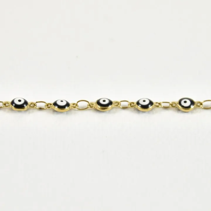 BRACELET OEILS NOIRES ACIER INOXYDABLE GOLD PETIT PRIX