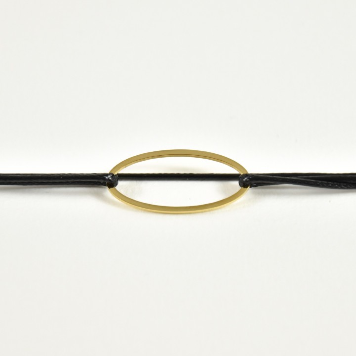 BRACELET CORDON ET OVALE ACIER INOXYDABLE GOLD PETIT PRIX