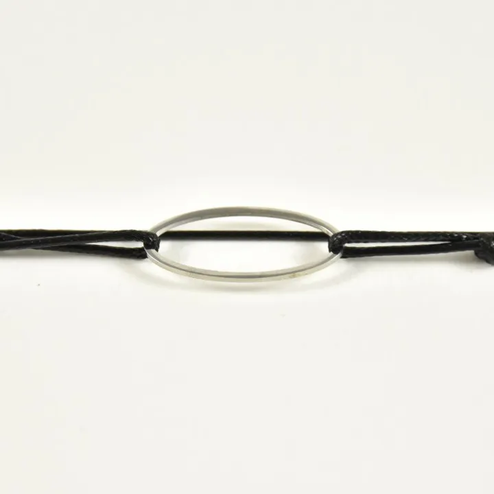 BRACELET CORDON ET OVALE ACIER INOXYDABLE SILVER PETIT PRIX