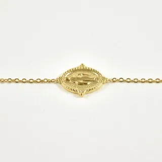 BRACELET MADONE OVALE ACIER INOXYDABLE GOLD PETIT PRIX