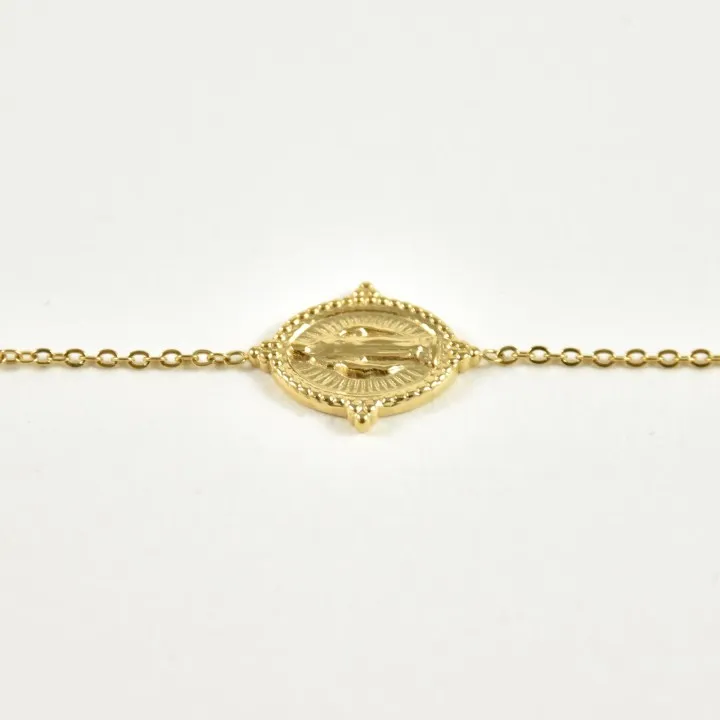 BRACELET MADONE OVALE ACIER INOXYDABLE GOLD PETIT PRIX