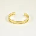 JONC CISELE EFFET PERLES ACIER INOXYDABLE GOLD PETIT PRIX