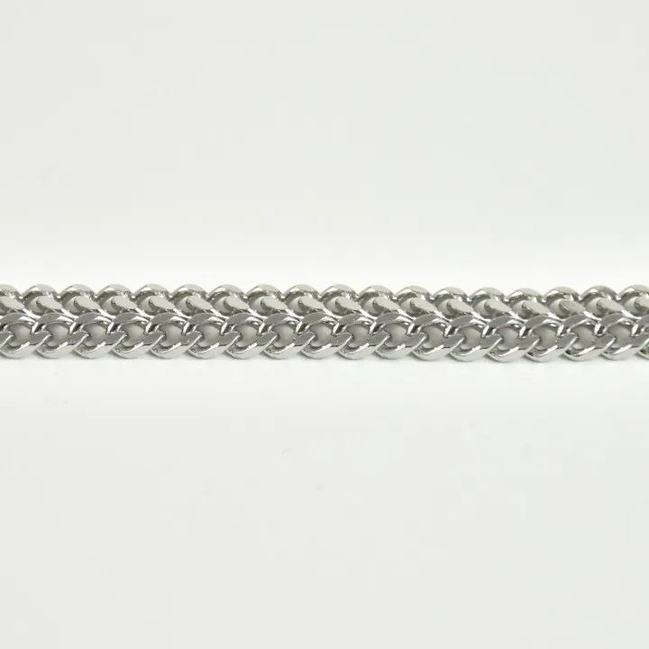 BRACELET GROSSE MAILLE PLATE ACIER INOXYDABLE SILVER PETIT PRIX