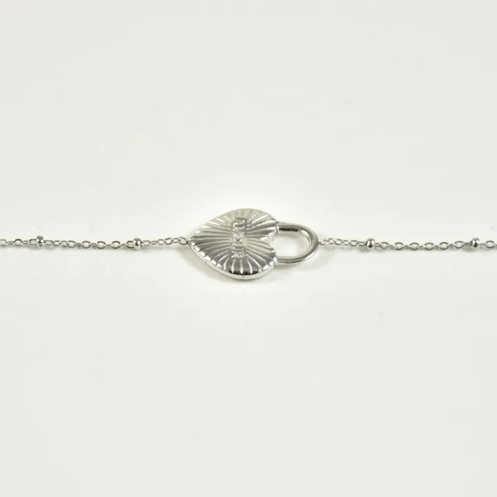 BRACELET COEUR AMOUR ACIER INOXYDABLE SILVER PETIT PRIX
